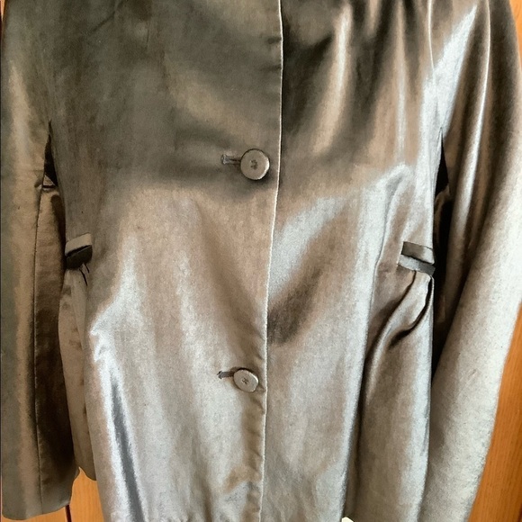 Pringle of Scotland Silver Grey Velvety Jacket Sz-6 - Picture 3 of 7
